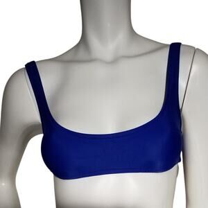 J Crew Scoopneck Heritage Bikini Top Blue XS NWT